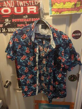Level Ten Mens Modern Short Sleeve Button Down Pocket Shirt Mens Extra Large XL